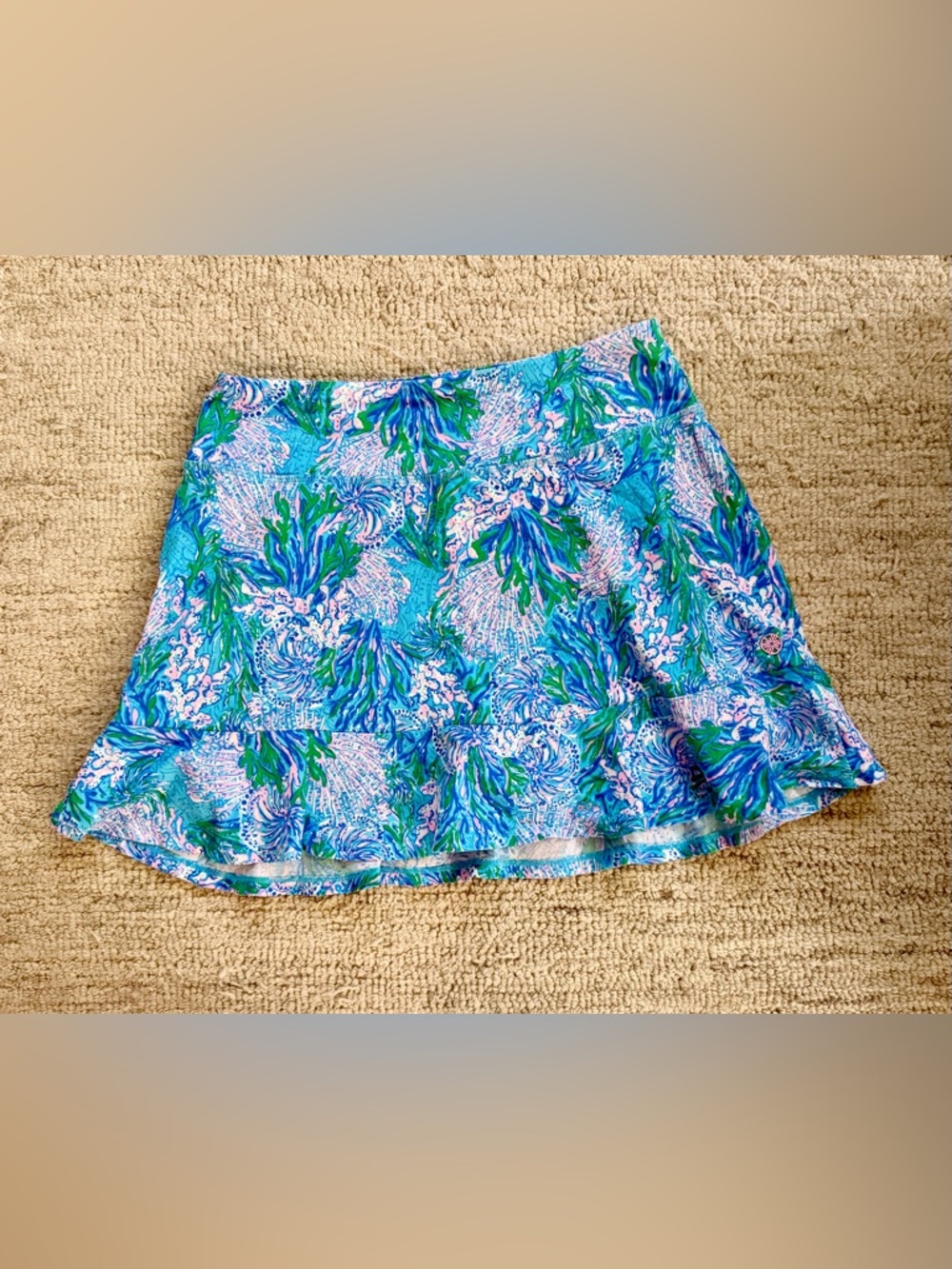 Lilly Pulitzer Medium Luxletic Zadora High Rise Skort UPF 50+ Las Olas Aqua
